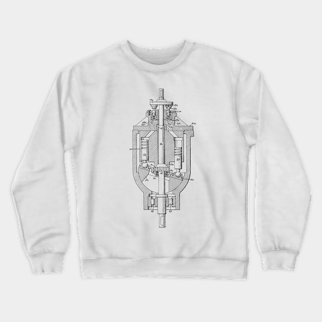 Axial Pistol Unit Vintage Patent Drawing Crewneck Sweatshirt by TheYoungDesigns